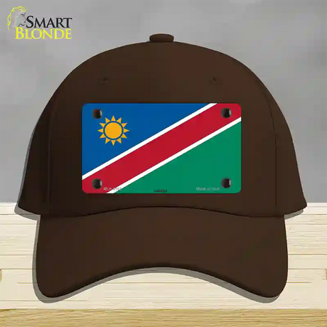 Namibia Flag Novelty License Plate Hat Cotton / Dark Brown