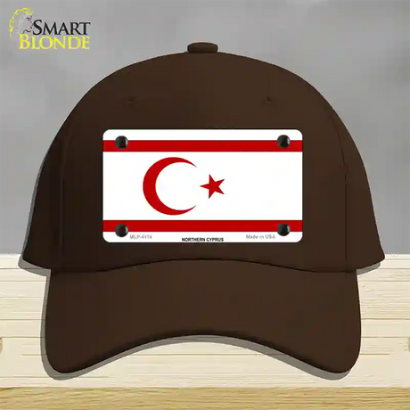 Northern Cyprus Flag Novelty License Plate Hat Cotton / Dark Brown