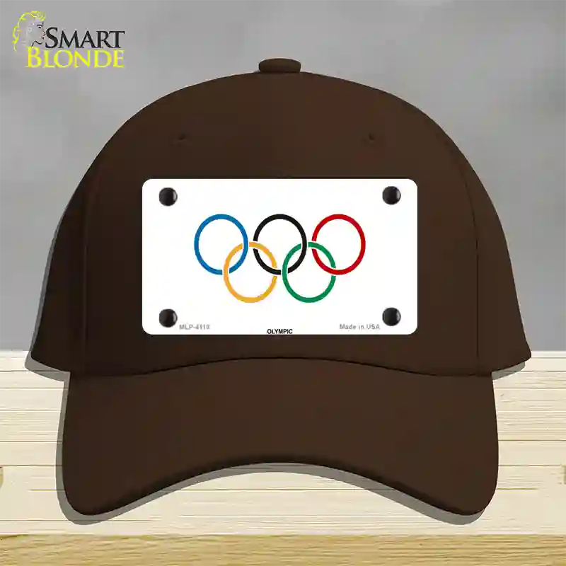 Olympic Flag Novelty License Plate Hat Cotton / Dark Brown