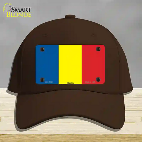 Romania Flag Novelty License Plate Hat Cotton / Dark Brown