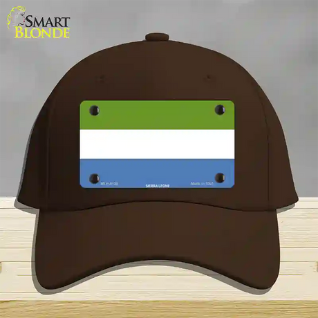 Sierra Leone Flag Novelty License Plate Hat Cotton / Dark Brown