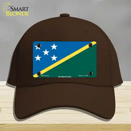 Solomon Islands Flag Novelty License Plate Hat Cotton / Dark Brown