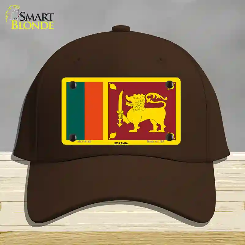 Sri Lanka Flag Novelty License Plate Hat Cotton / Dark Brown