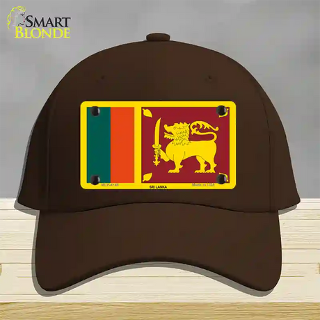 Sri Lanka Flag Novelty License Plate Hat Cotton / Dark Brown