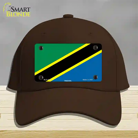 Tanzania Flag Novelty License Plate Hat Cotton / Dark Brown