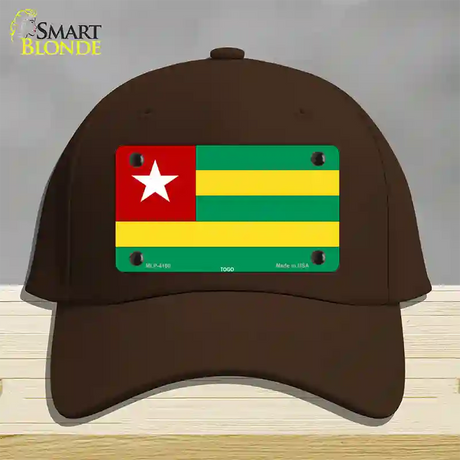 Togo Flag Novelty License Plate Hat Cotton / Dark Brown