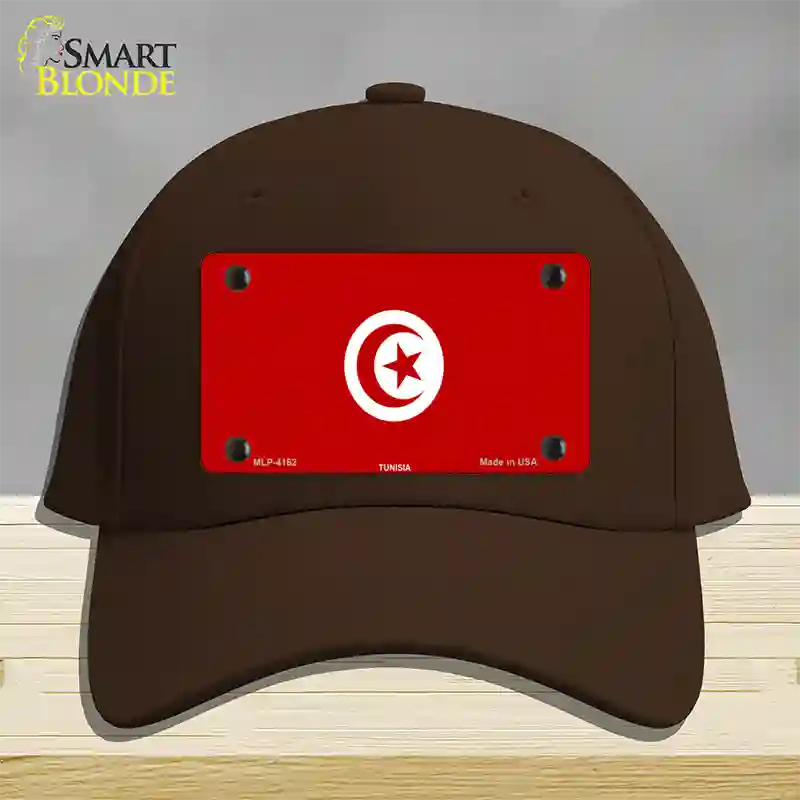 Tunisia Flag Novelty License Plate Hat Cotton / Dark Brown