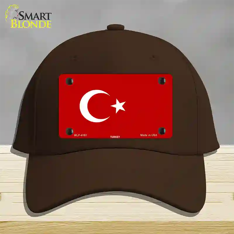 Turkey Flag Novelty License Plate Hat Cotton / Dark Brown