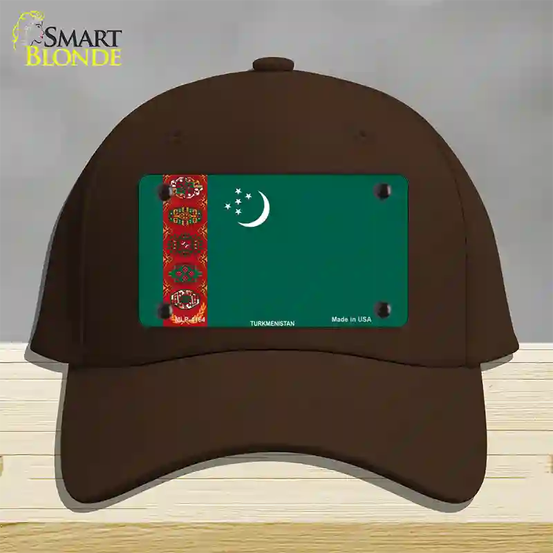 Turkmenistan Flag Novelty License Plate Hat Cotton / Dark Brown