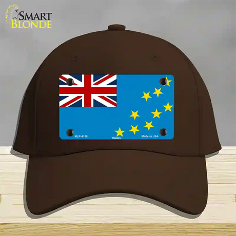 Tuvalu Flag Novelty License Plate Hat Cotton / Dark Brown