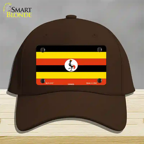 Uganda Flag Novelty License Plate Hat Cotton / Dark Brown