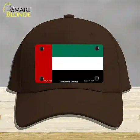 United Arab Emirates Flag Novelty License Plate Hat Cotton / Dark Brown