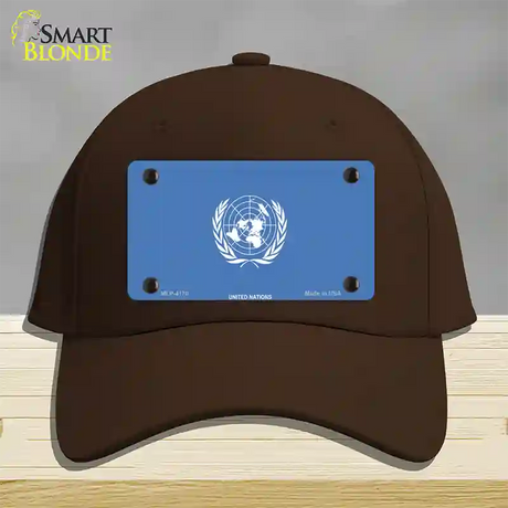 United Nations Flag Novelty License Plate Hat Cotton / Dark Brown