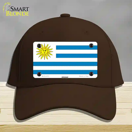 Uruguay Flag Novelty License Plate Hat Cotton / Dark Brown