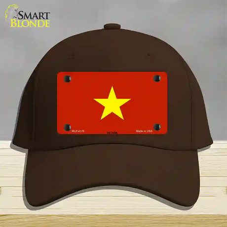 Vietnam Flag Novelty License Plate Hat Cotton / Dark Brown