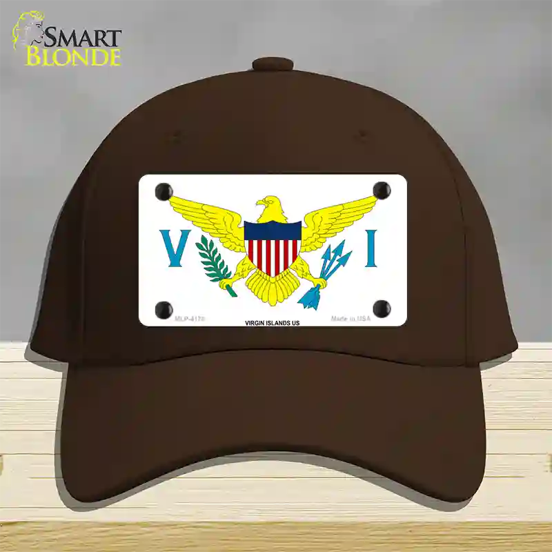 Virgin Islands US Flag Novelty License Plate Hat Cotton / Dark Brown