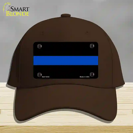 Thin Blue Line Police Novelty License Plate Hat Cotton / Dark Brown