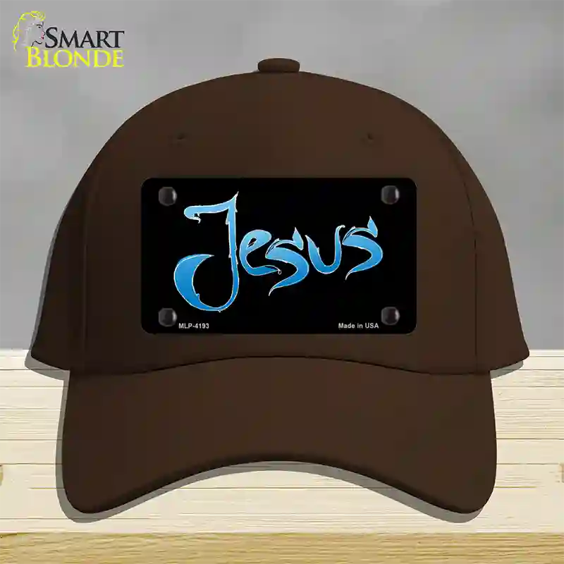 Jesus Novelty License Plate Hat Cotton / Dark Brown