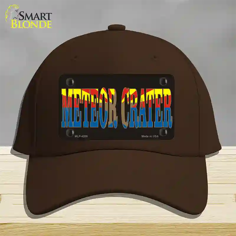 Meteor Crater Arizona Flag Novelty License Plate Hat Cotton / Dark Brown