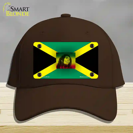 Jamaica Flag Bob Marley Novelty License Plate Hat Cotton / Dark Brown