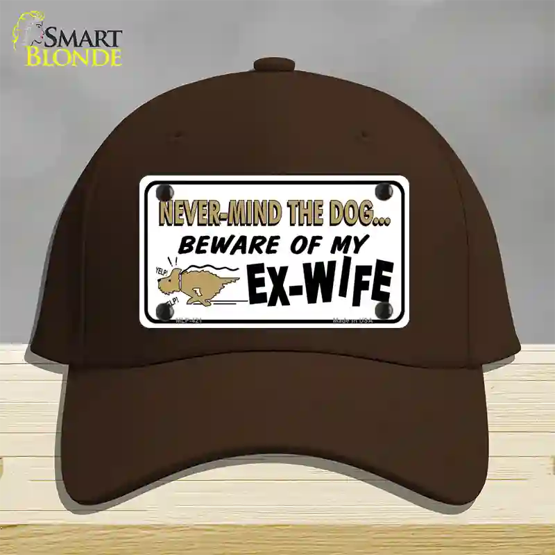 Beware Of My Ex-Wife Novelty License Plate Hat Cotton / Dark Brown