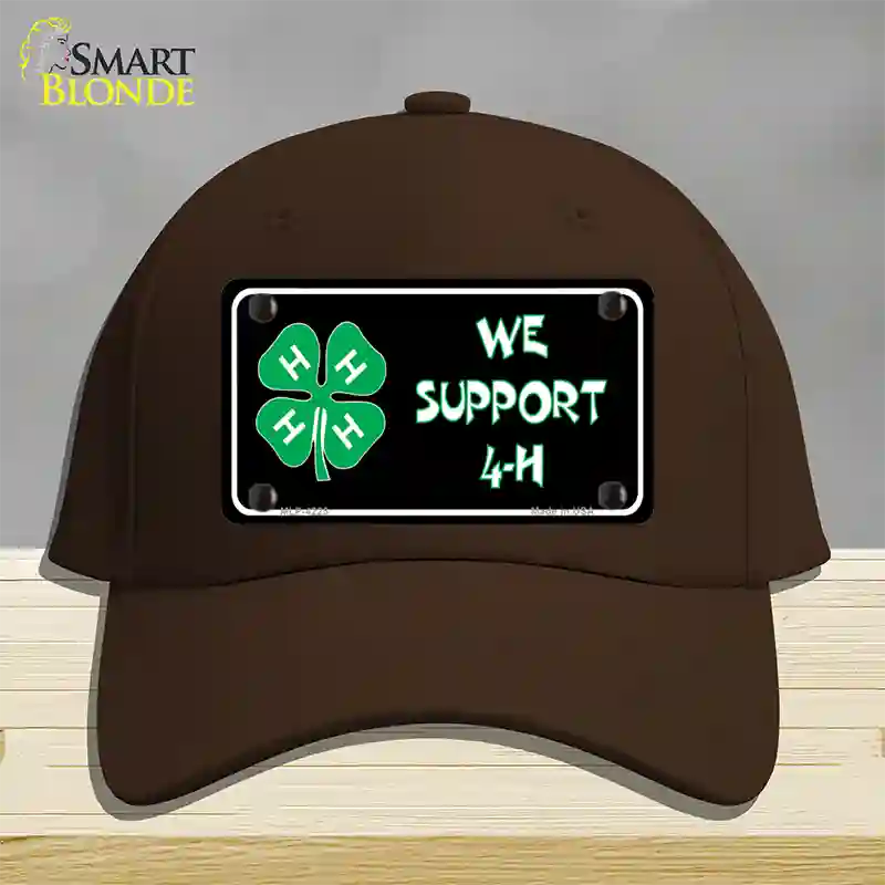 We Support 4-H Novelty License Plate Hat Cotton / Dark Brown