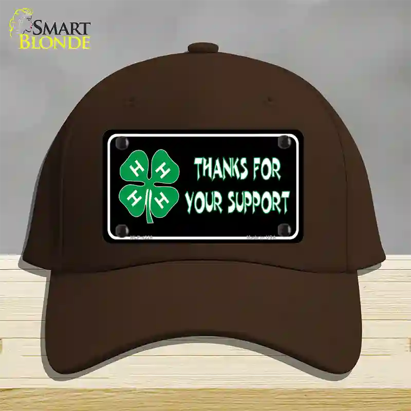 Thanks For Your Support 4-H Novelty License Plate Hat Cotton / Dark Brown