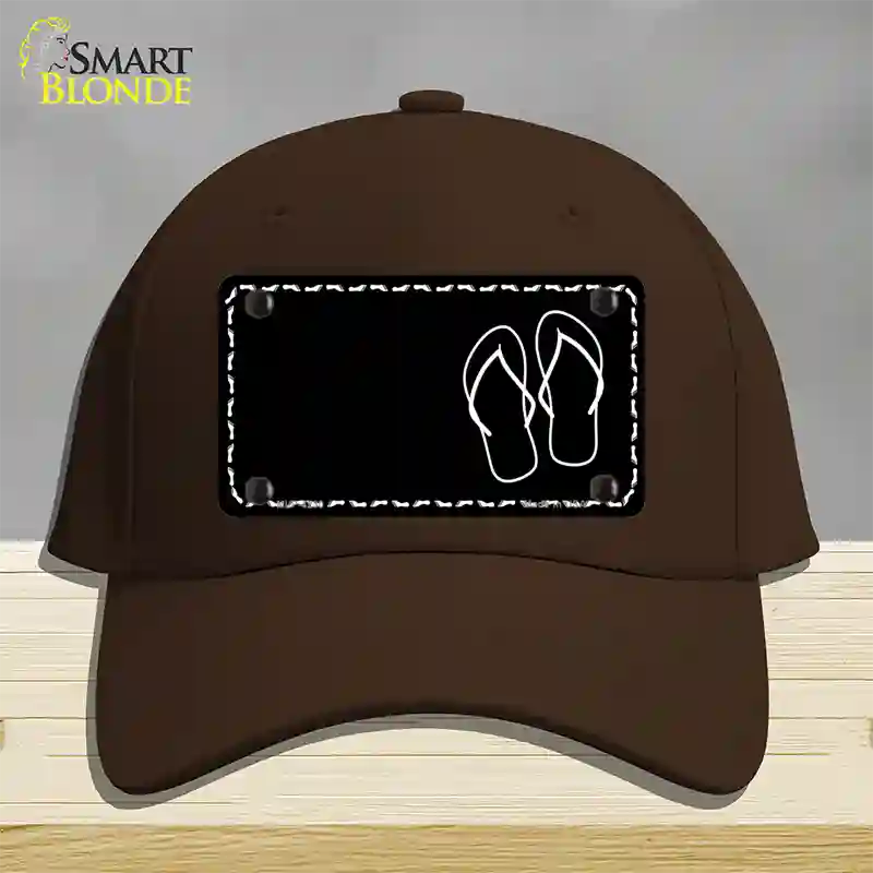 Flip Flops Offset Novelty License Plate Hat Cotton / Dark Brown