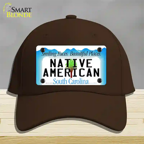 Native American South Carolina Novelty License Plate Hat Cotton / Dark Brown