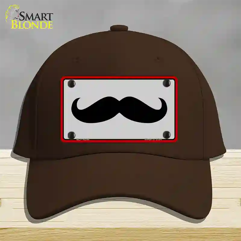 Mustache Novelty License Plate Hat Cotton / Dark Brown