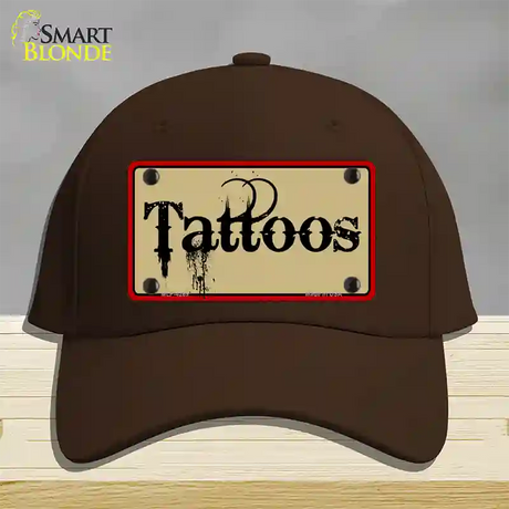 Tattoos Novelty License Plate Hat Cotton / Dark Brown