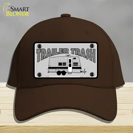 Trailer Trash Novelty License Plate Hat Cotton / Dark Brown