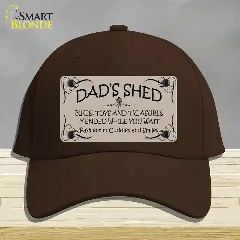 Dads Shed Novelty License Plate Hat Cotton / Dark Brown