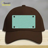 Mint White Quatrefoil Novelty License Plate Hat Cotton / Dark Brown