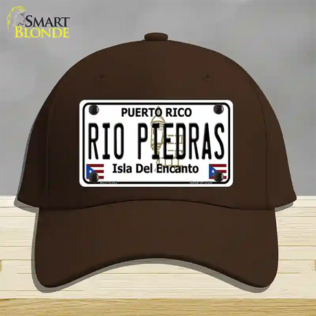 Rio Piedra Puerto Rico Novelty License Plate Hat Cotton / Dark Brown