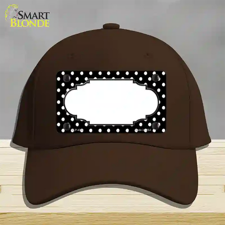 Scallop Black White Polka Dot Novelty License Plate Hat Cotton / Dark Brown