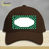 Scallop Green White Polka Dot Novelty License Plate Hat Cotton / Dark Brown