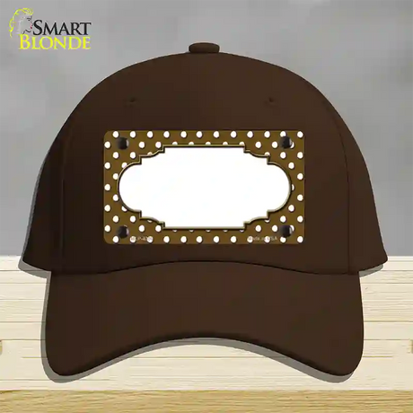 Scallop Brown White Polka Dot Novelty License Plate Hat Cotton / Dark Brown