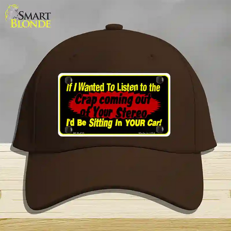 The Crap From Your Stereo Novelty License Plate Hat Cotton / Dark Brown