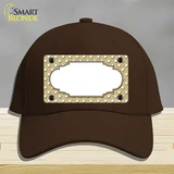 Scallop Gold White Polka Dot Novelty License Plate Hat Cotton / Dark Brown