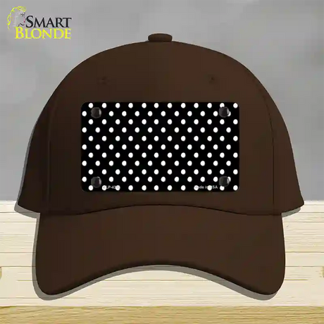 Black Polka Dot Novelty License Plate Hat Cotton / Dark Brown