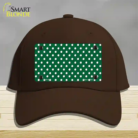 Green Polka Dot Novelty License Plate Hat Cotton / Dark Brown