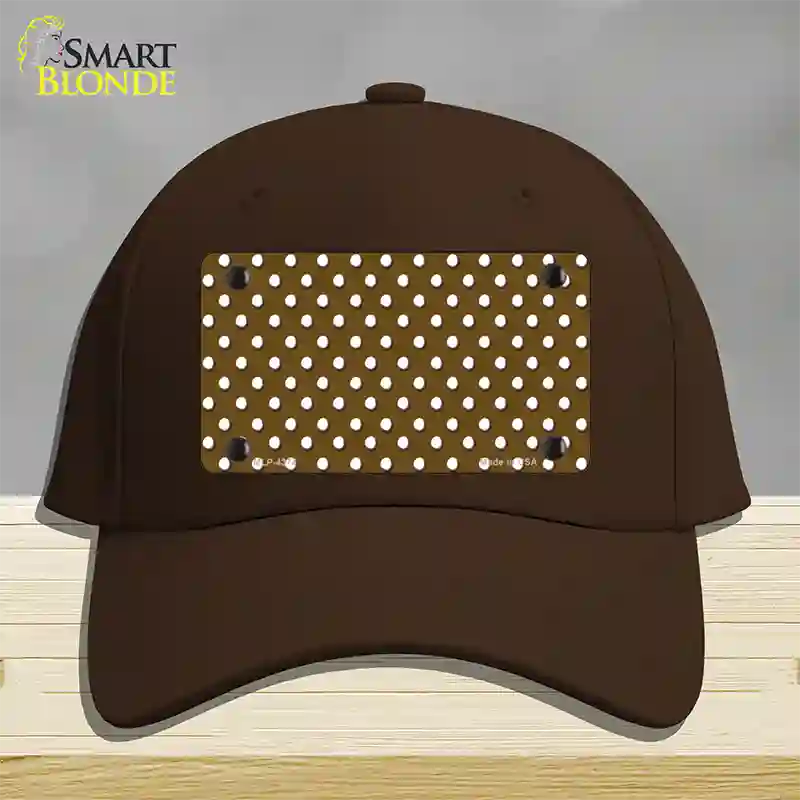 Brown Polka Dot Novelty License Plate Hat Cotton / Dark Brown