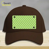 Lime Green Polka Dot Novelty License Plate Hat Cotton / Dark Brown