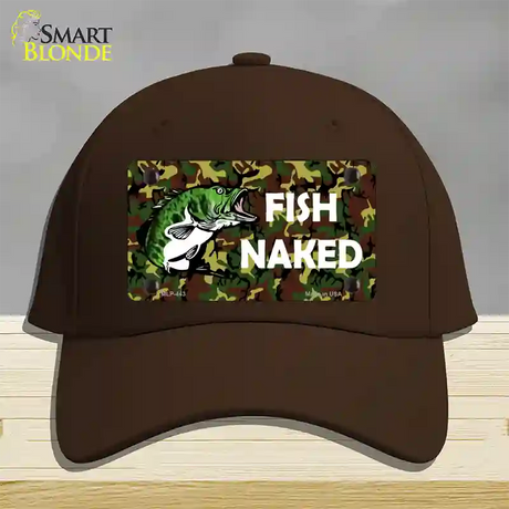 Fish Naked Novelty License Plate Hat Cotton / Dark Brown