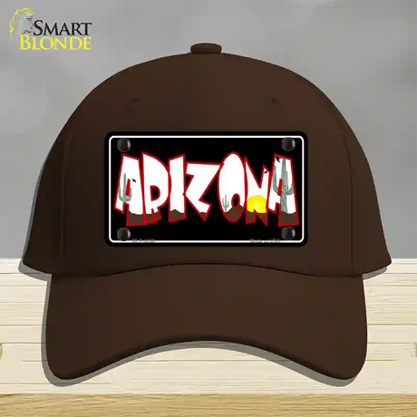 Arizona Black Novelty License Plate Hat Cotton / Dark Brown