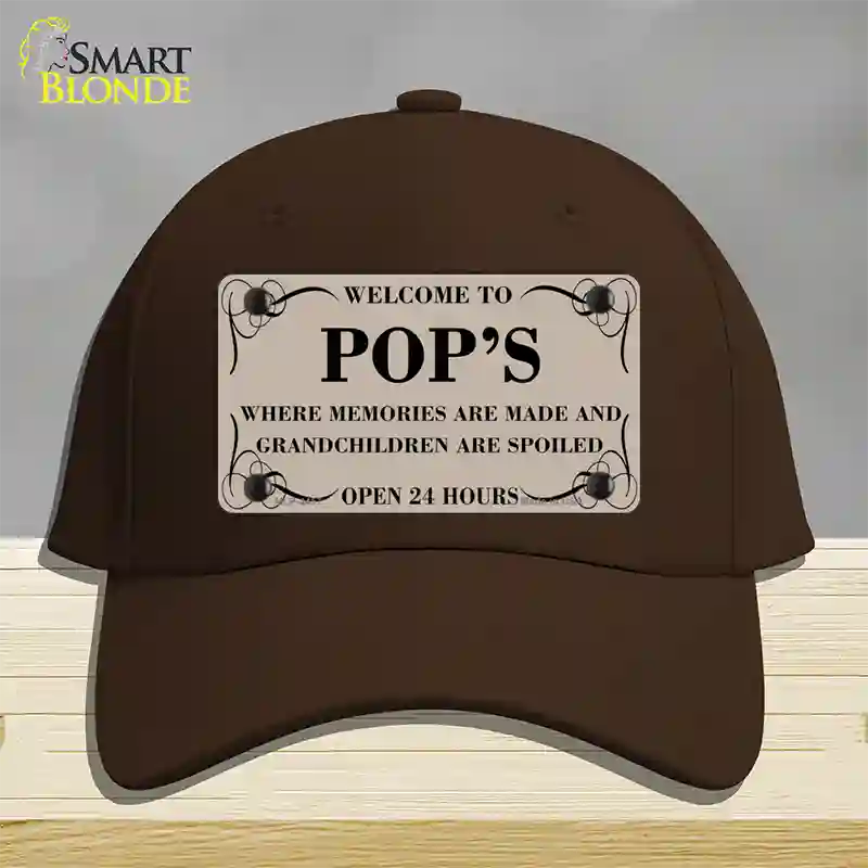 Welcome To Pops Novelty License Plate Hat Cotton / Dark Brown