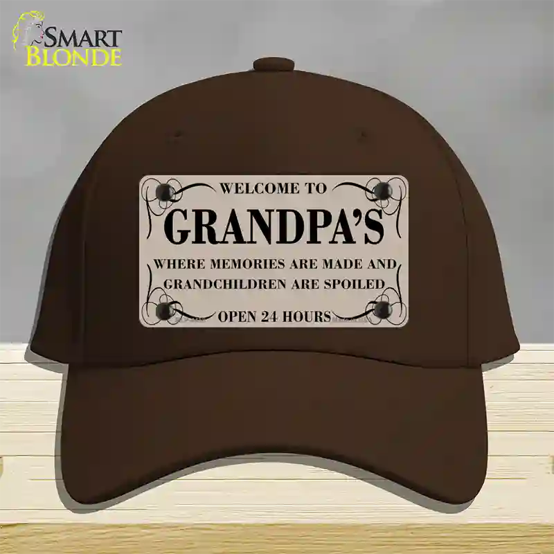 Welcome To Grandpas Novelty License Plate Hat Cotton / Dark Brown