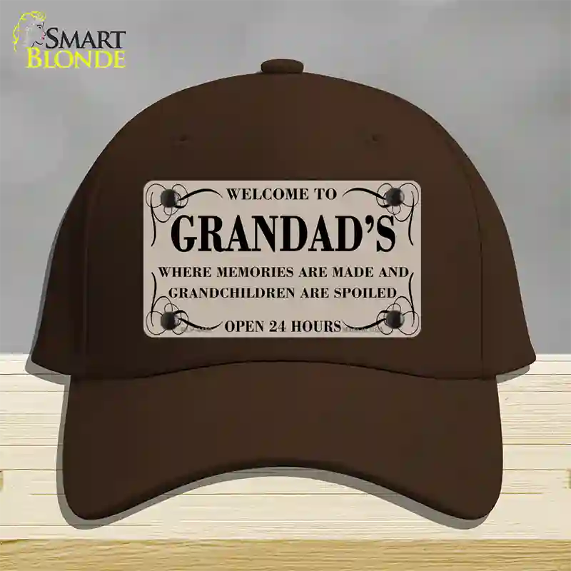 Welcome To Grandads Novelty License Plate Hat Cotton / Dark Brown