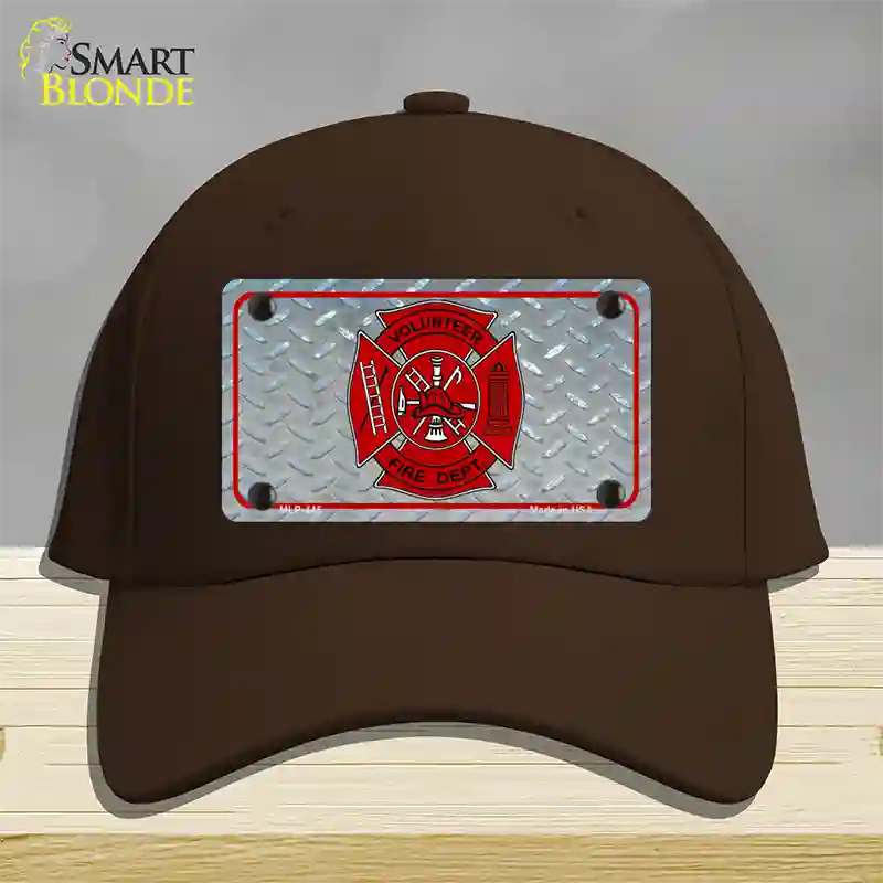 Volunteer Fire Dept Novelty License Plate Hat Cotton / Dark Brown